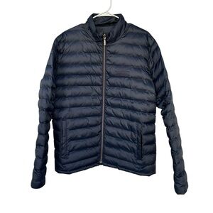 Barbour Men’s Fibre Down Full Zip Puffer Jacket - Size Large - Navy Blue